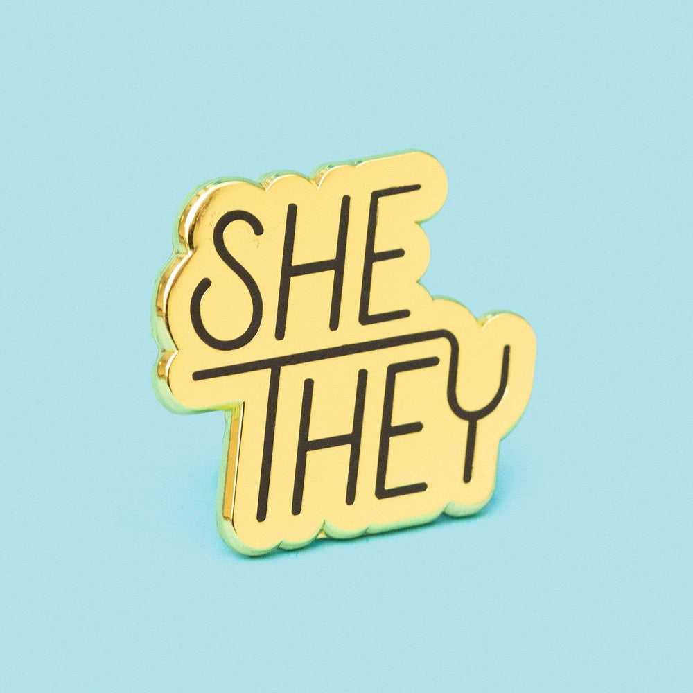 Enamel Pronoun Pin - She/They