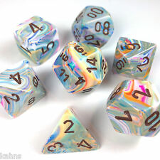 RPG Dice Set: Festive Vibrant with Brown