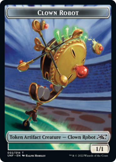 Clown Robot (002) // Treasure (013) Double-Sided Token [Unfinity Tokens]