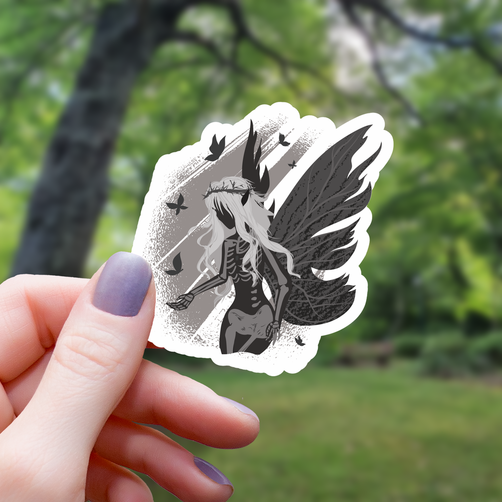 Vinyl Sticker - Skeleton Fairy Gothic Dark