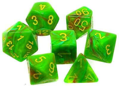 RPG Dice Set: Vortex Slime with Yellow
