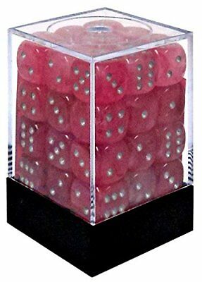 D6 Dice Block: Ghostly Glow Pink with Silver - 12mm (36)