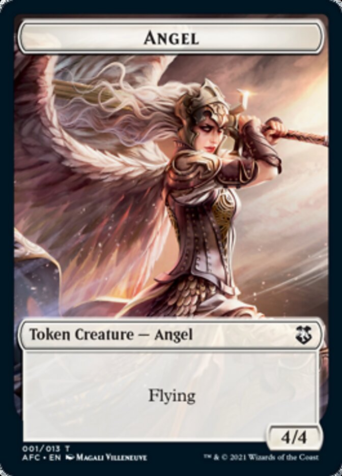 Angel // Saproling Double-Sided Token [Dungeons & Dragons: Adventures in the Forgotten Realms Commander Tokens]