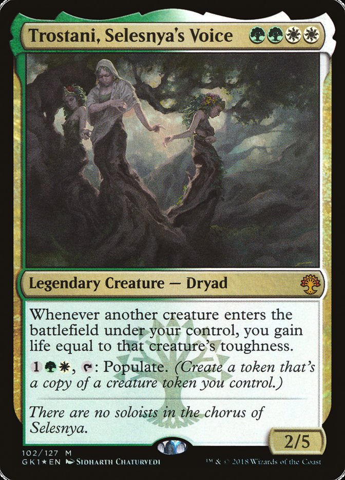 mtg guilds of ravnica selesnya cards Trostani, Selesnya's Voice [Guilds Guild Kit] Lot sizes:9000ct (2¢/card) Selesnya hierophant Brenard, Ginger Sculptor FOOD Scourge