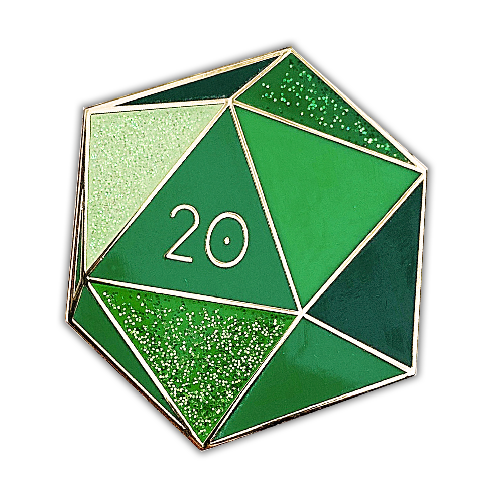 Birthstone D20 Pin - May (Emerald)