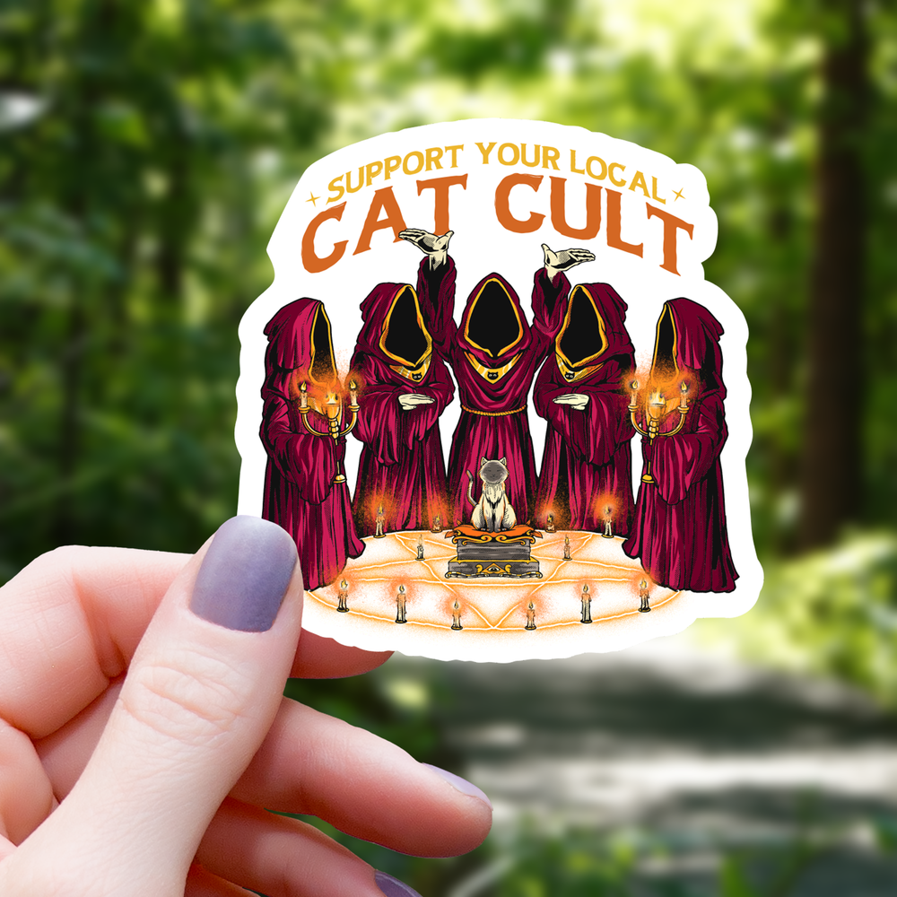 Vinyl Sticker - Support Your Local Cat Cult