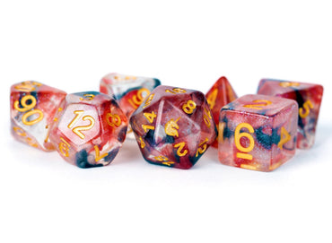 RPG Dice Set: Unicorn Phoenix Ash