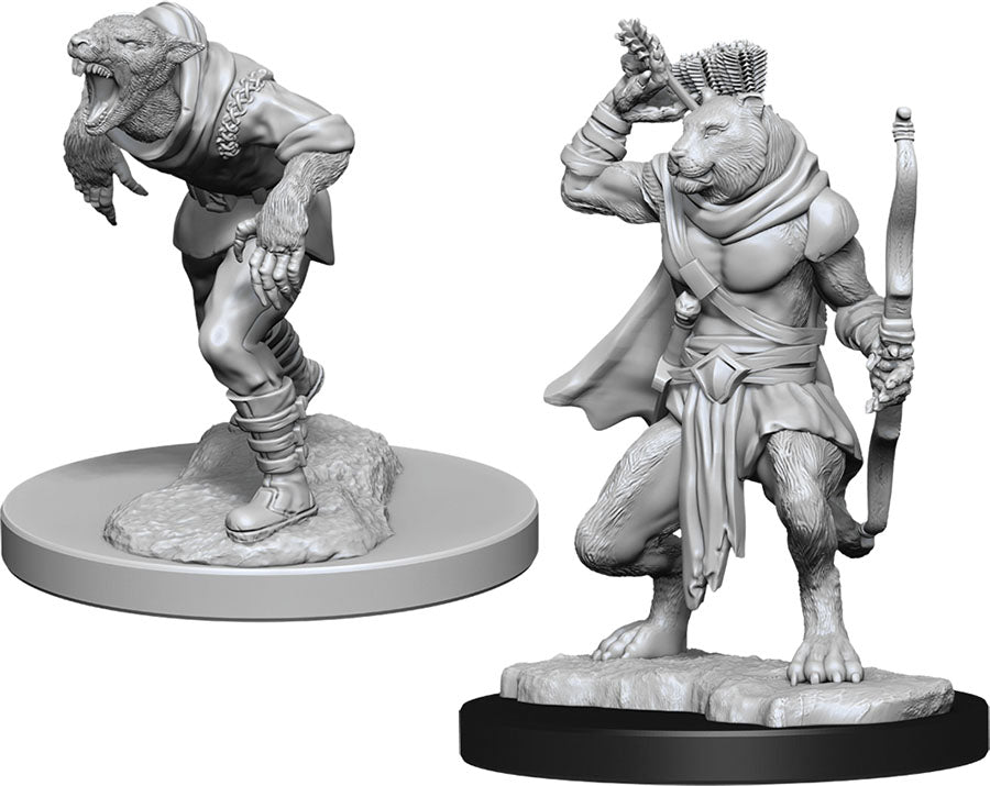 Dungeons & Dragons: Unpainted Miniatures - Wererat & Weretiger (W11)