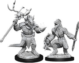 Dungeons & Dragons: Unpainted Miniatures - Lizardfolk & Lizardfolk Shaman (W12)