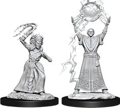 Dungeons & Dragons: Unpainted Miniatures - Drow Mage & Drow Priestess (W12)