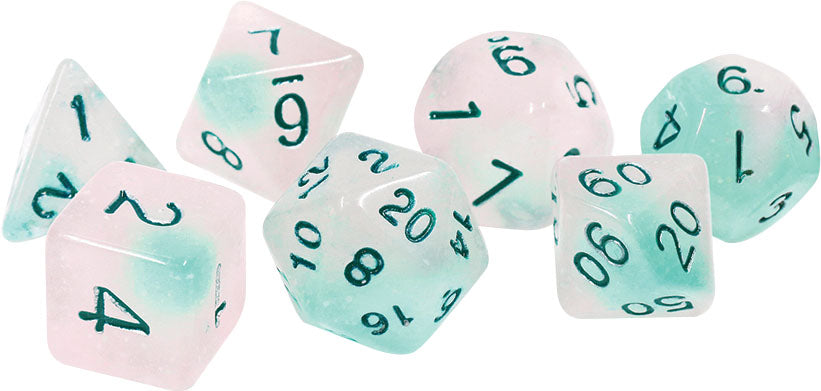 RPG Dice Set: Frosted Glowworm