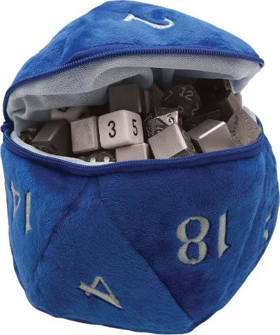 D20 Plush Dice Bag: Blue