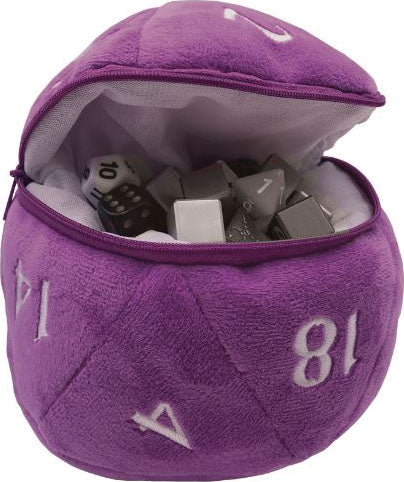 D20 Plush Dice Bag: Purple