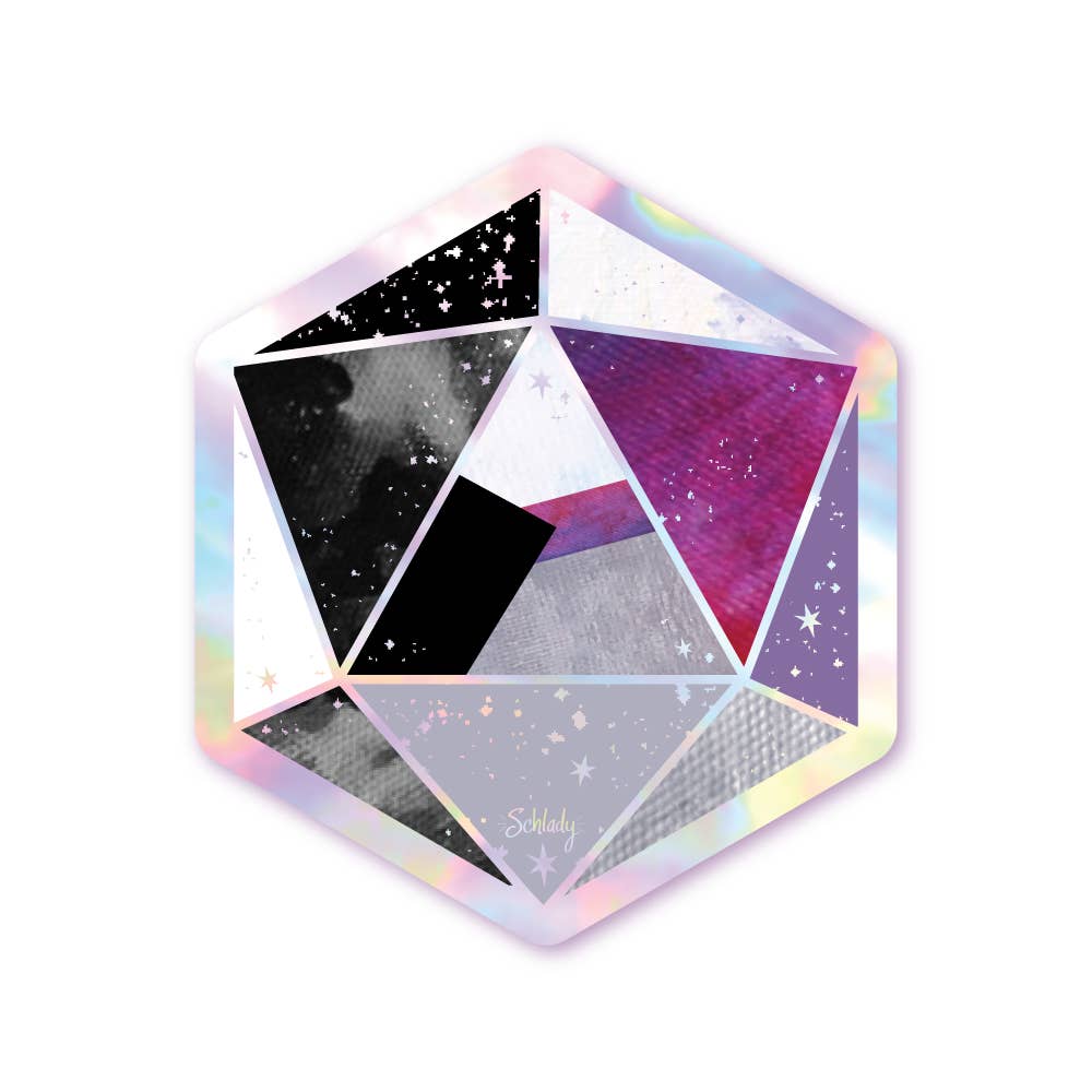 Holographic Pride Sticker - D20 Demisexual