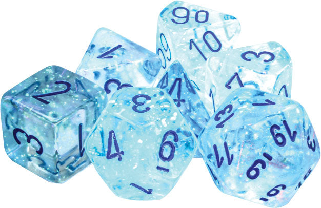 RPG Dice Set: Borealis Icicle with Light Blue