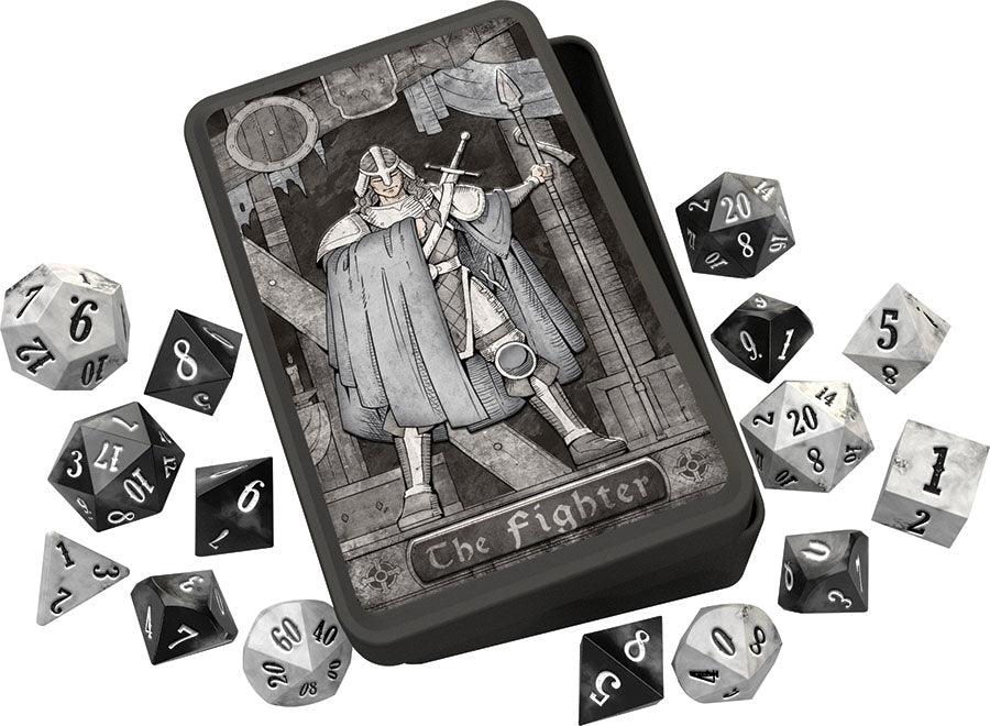 Class RPG Dice Set with Tin: Fighter