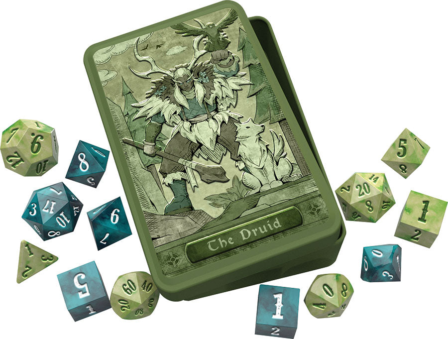 Class RPG Dice Set with Tin: Druid