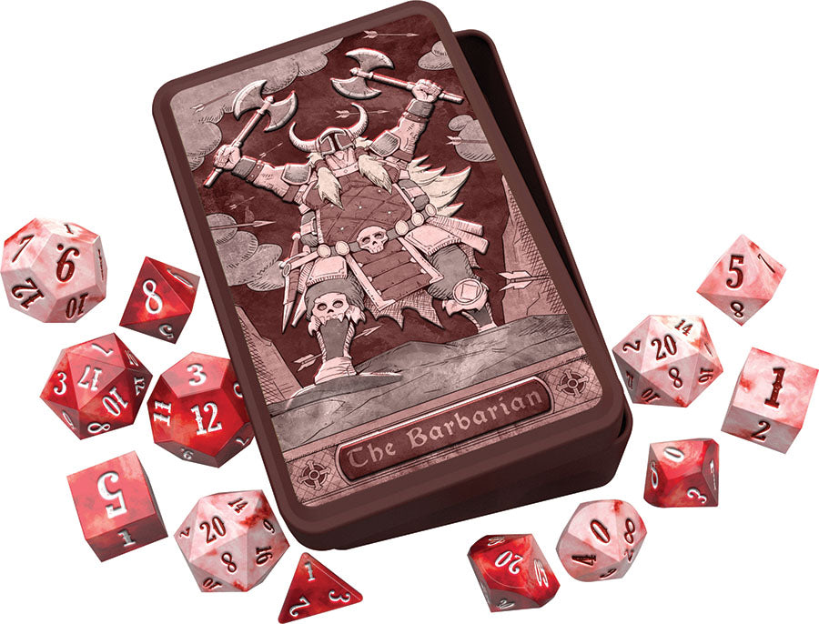 Class RPG Dice Set with Tin: Barbarian