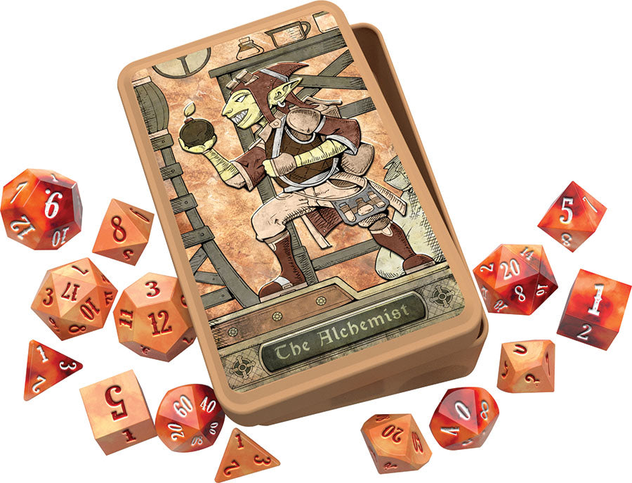 Class RPG Dice Set with Tin: Alchemist
