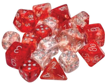 RPG Dice Set: Nebula Red with Silver