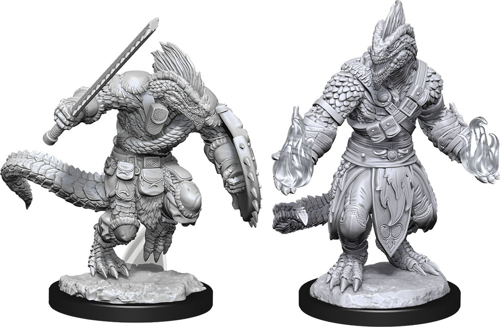 Dungeons & Dragons: Unpainted Miniatures - Lizardfolk Barbarian & Lizardfolk Cleric (W15)