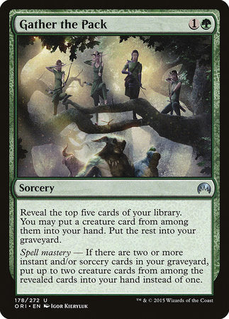 mtg top card of library revealed Gather the Pack [Magic Origins]