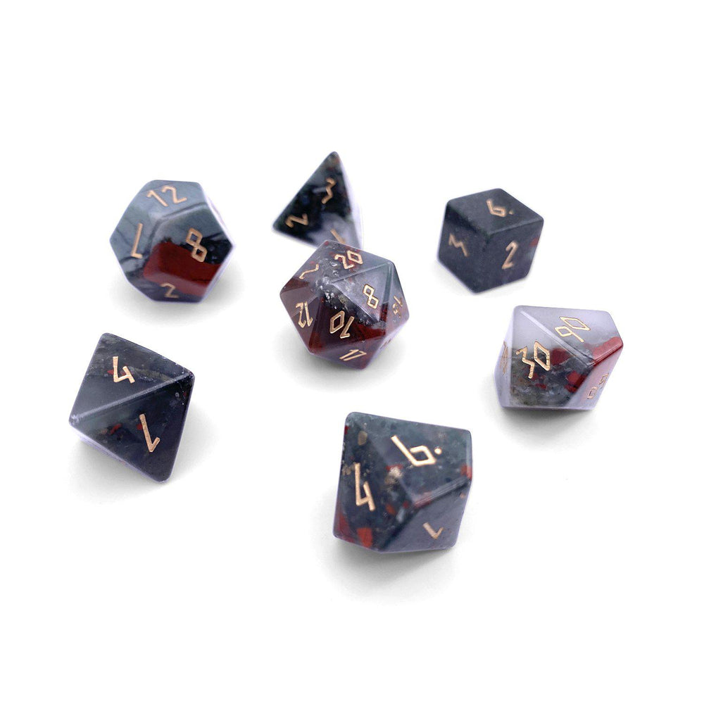 Gemstone RPG Dice Set - Bloodstone (7-Piece)