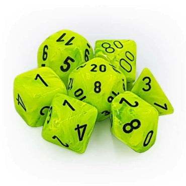 RPG Dice Set: Vortex Bright Green with Black