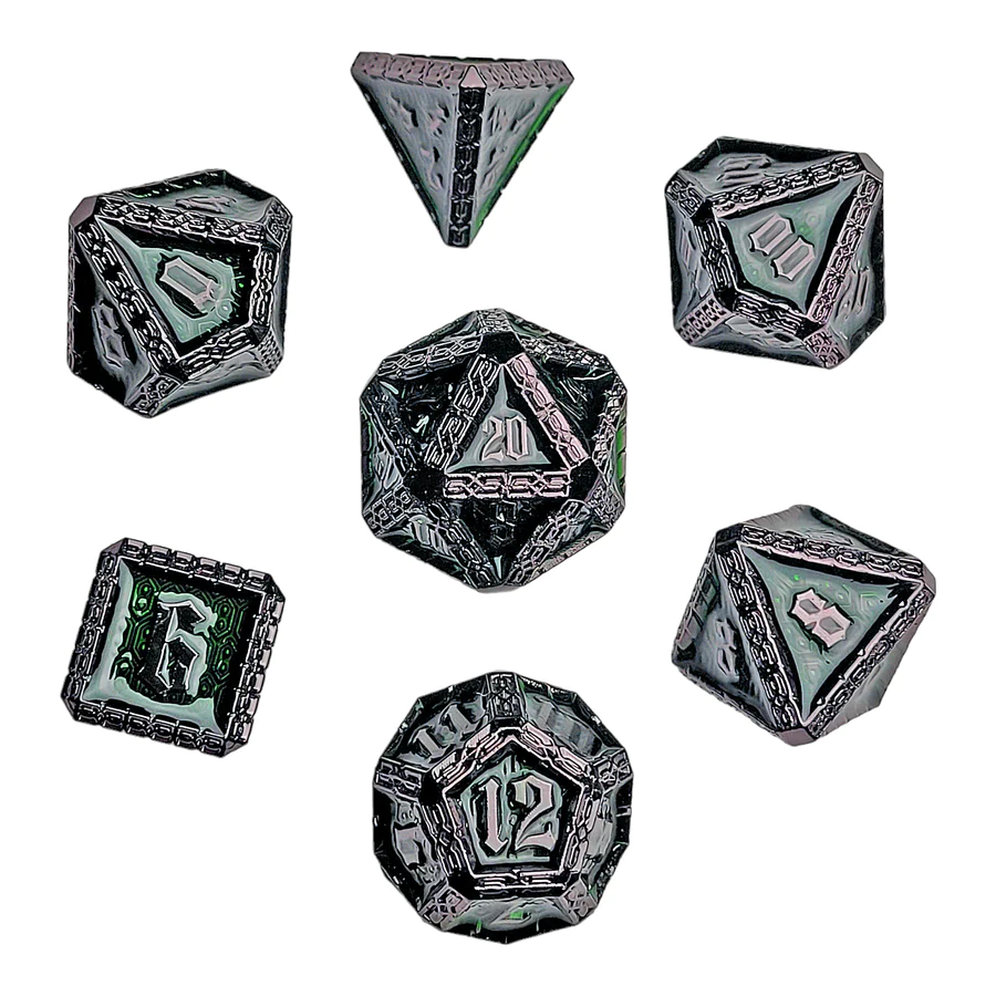 Metal RPG Dice Set - Dark Sentry