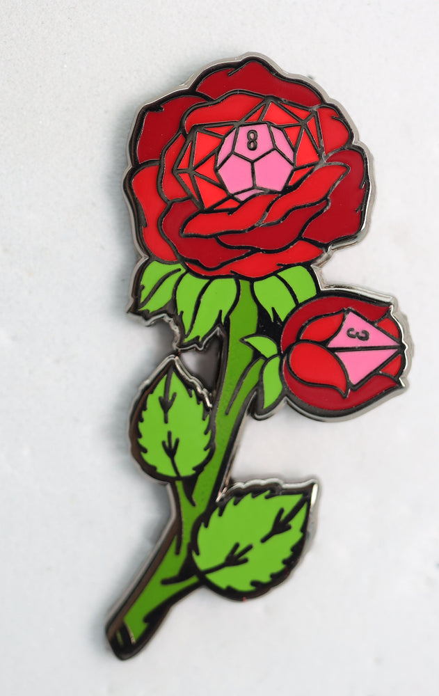 Enamel Pin - Dice Rose
