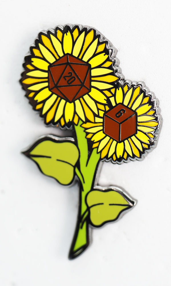 Enamel Pin - Dice Sunflower