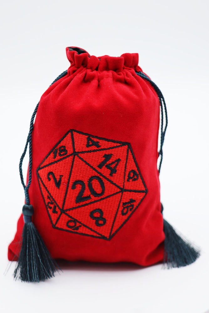 Embroidered Dice Bag - Red D20