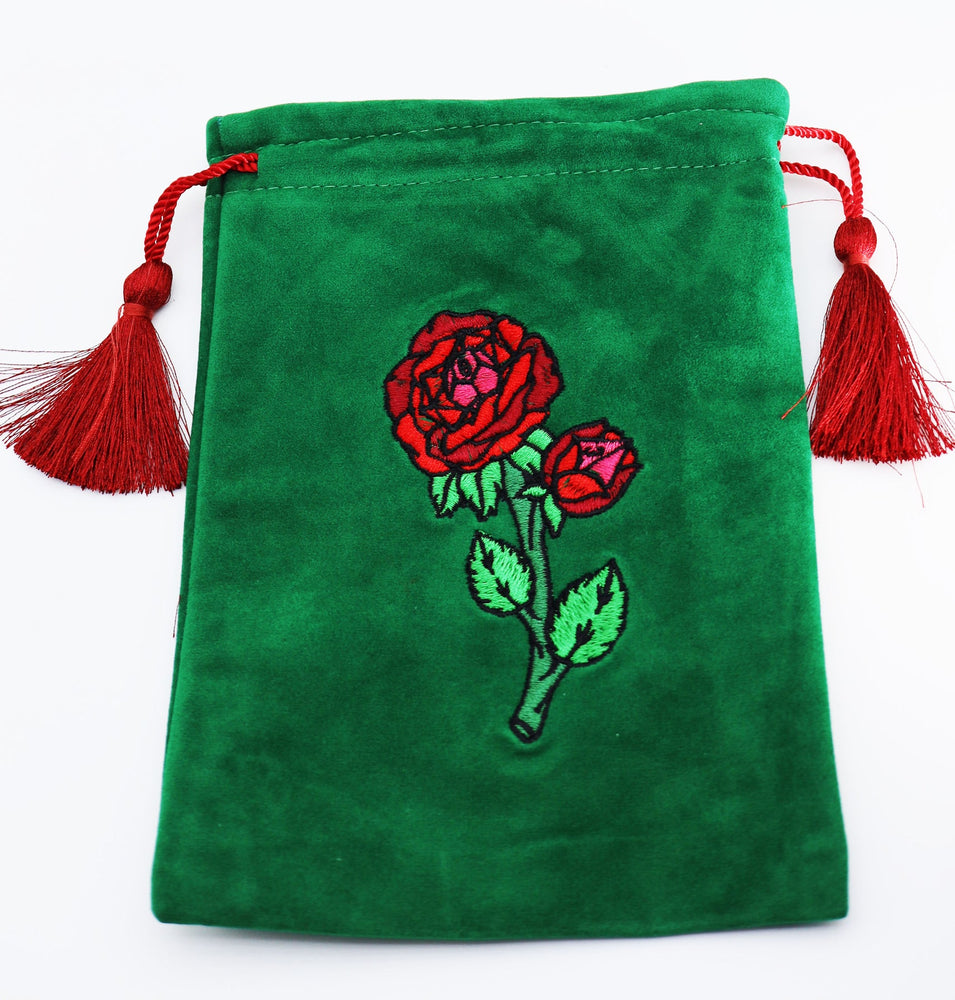 Embroidered Dice Bag - Dice Rose