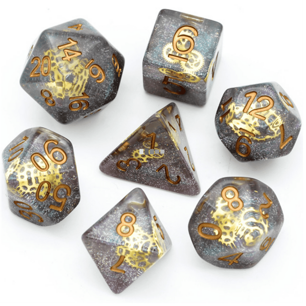 RPG Dice Set - Glitter Gearwheel