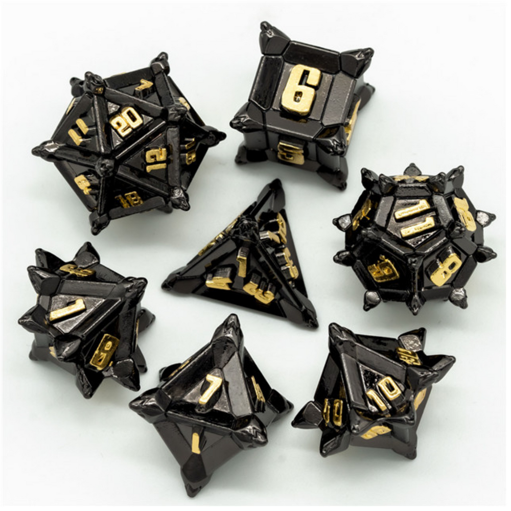 Metal RPG Dice Set - Medieval Flail