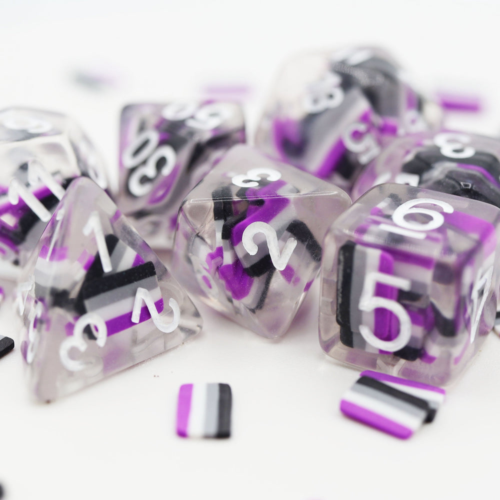 RPG Dice Set - Pride Asexual Flag
