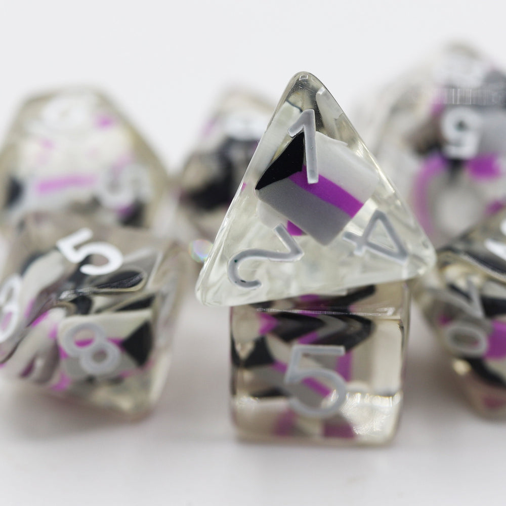 RPG Dice Set - Pride Demisexual Flag