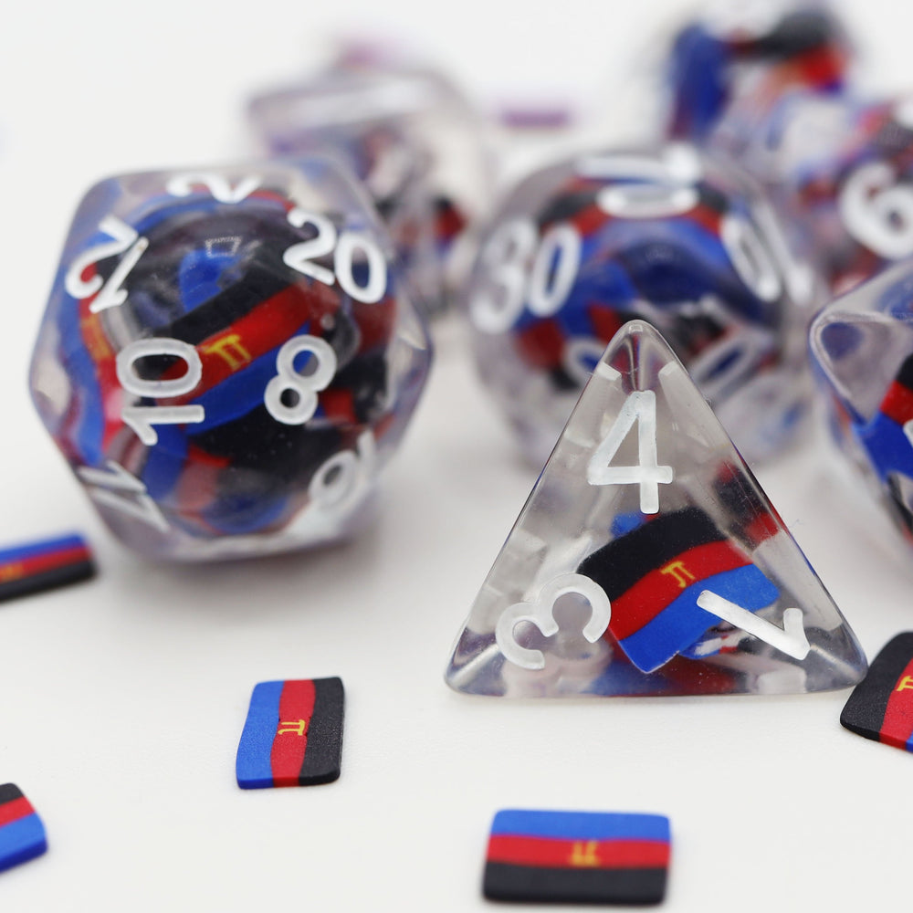 RPG Dice Set - Pride Polyamorous Flag