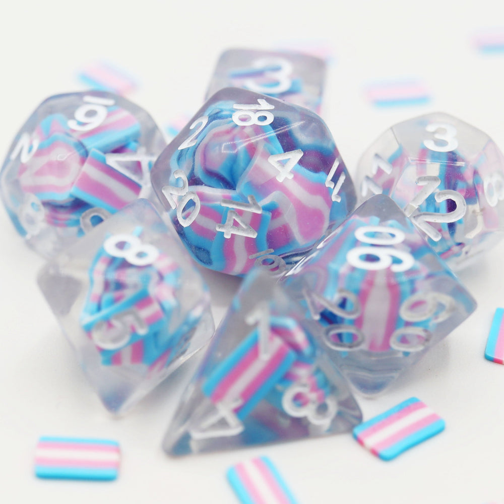 RPG Dice Set - Pride Transgender Flag