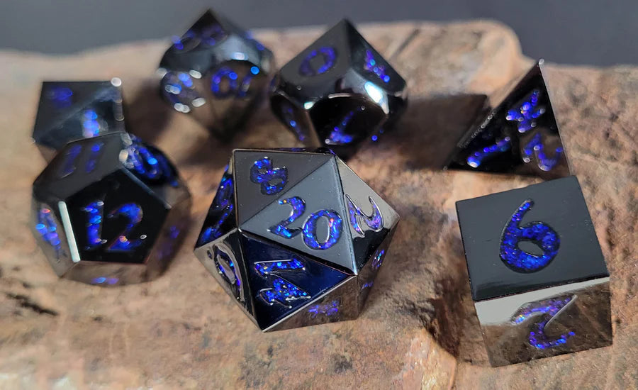 Metal RPG Dice Set - Forged Lore: Gunmetal