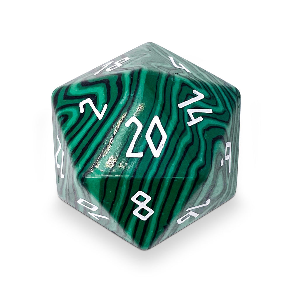 Gemstone D20 Boulder - Malachite