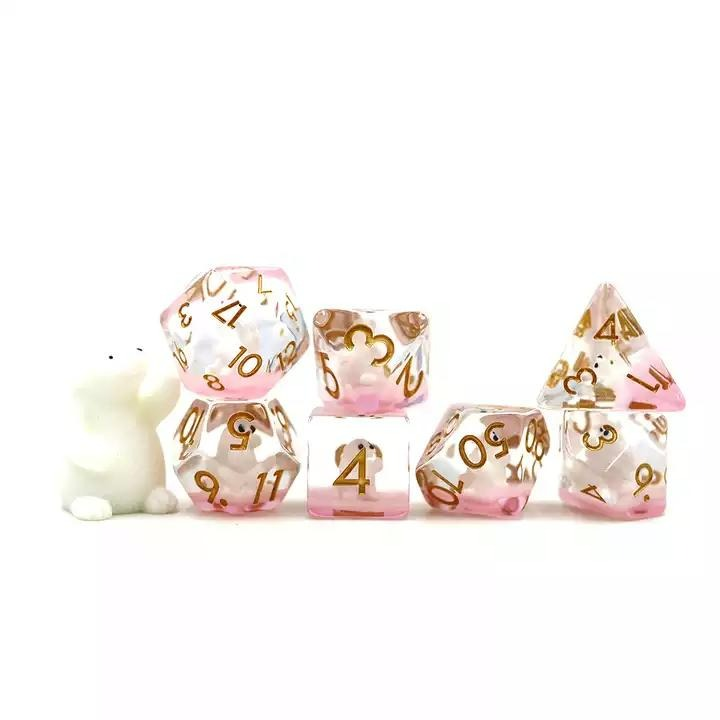 RPG Dice Set - Pink Polar Bear