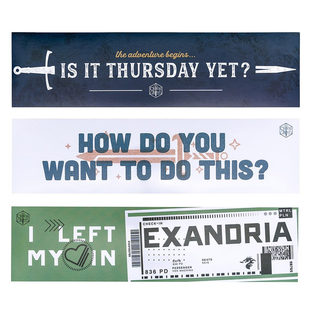 Critical Role: Critical Role Bumper Stickers (3-Pack)