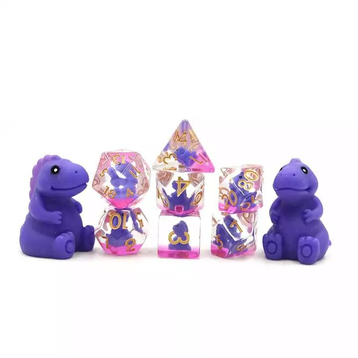 RPG Dice Set - Purple T-Rex