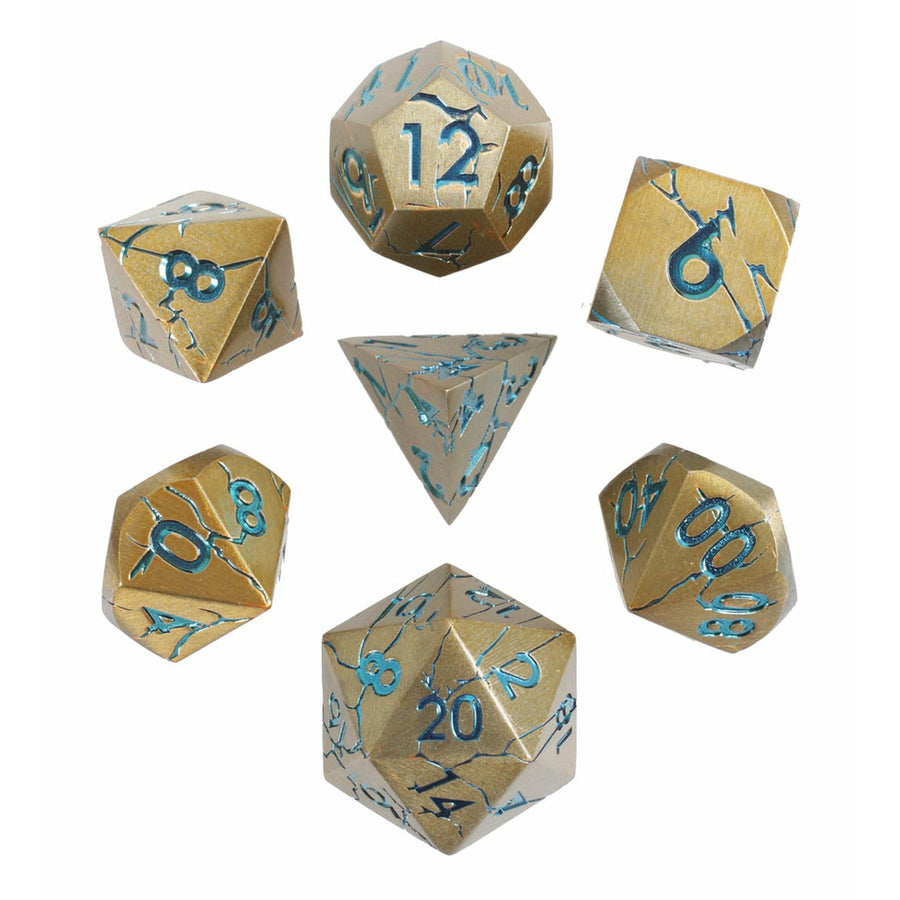 Metal RPG Dice Set - Warworn Gold