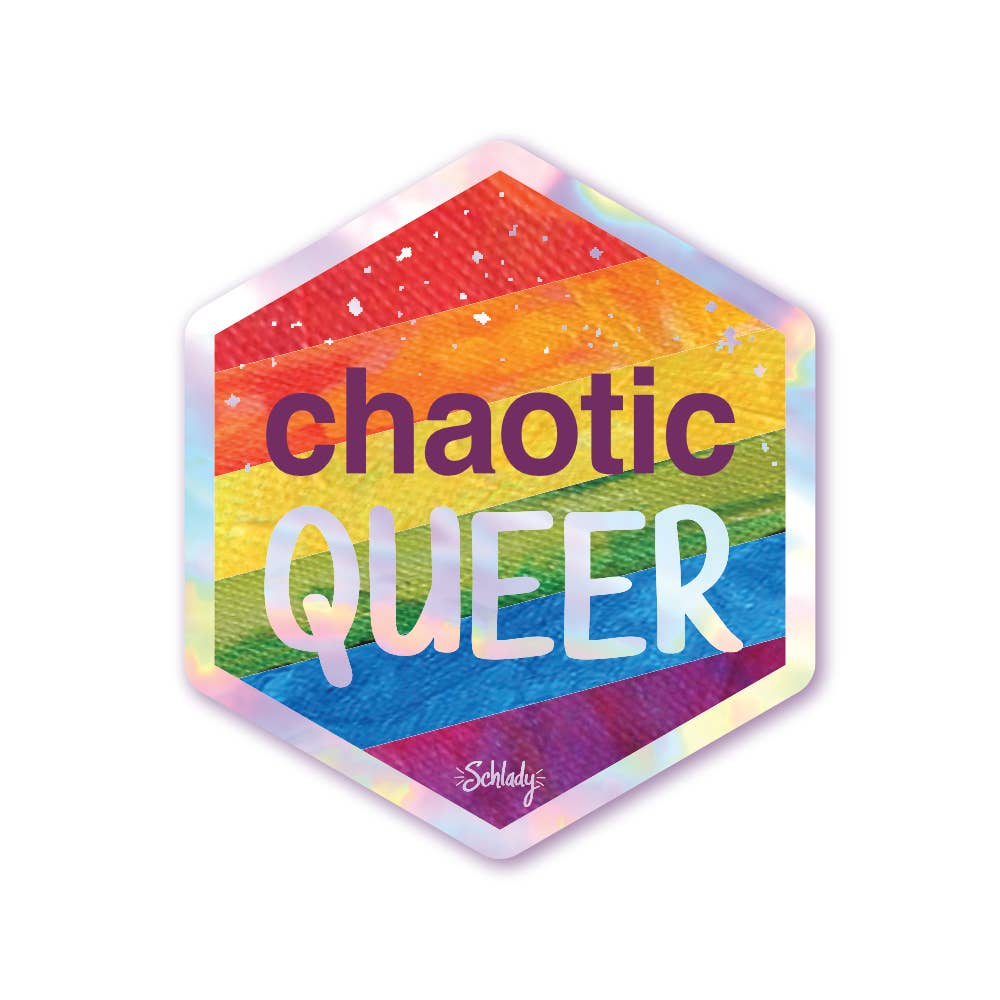 Holographic Pride Sticker - Chaotic Queer
