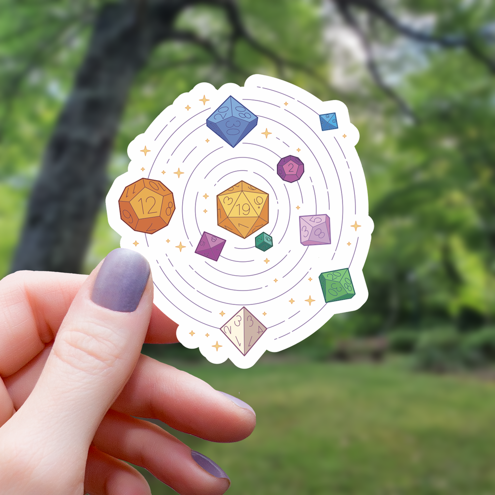 Vinyl Sticker - Polyhedral Dice Universe