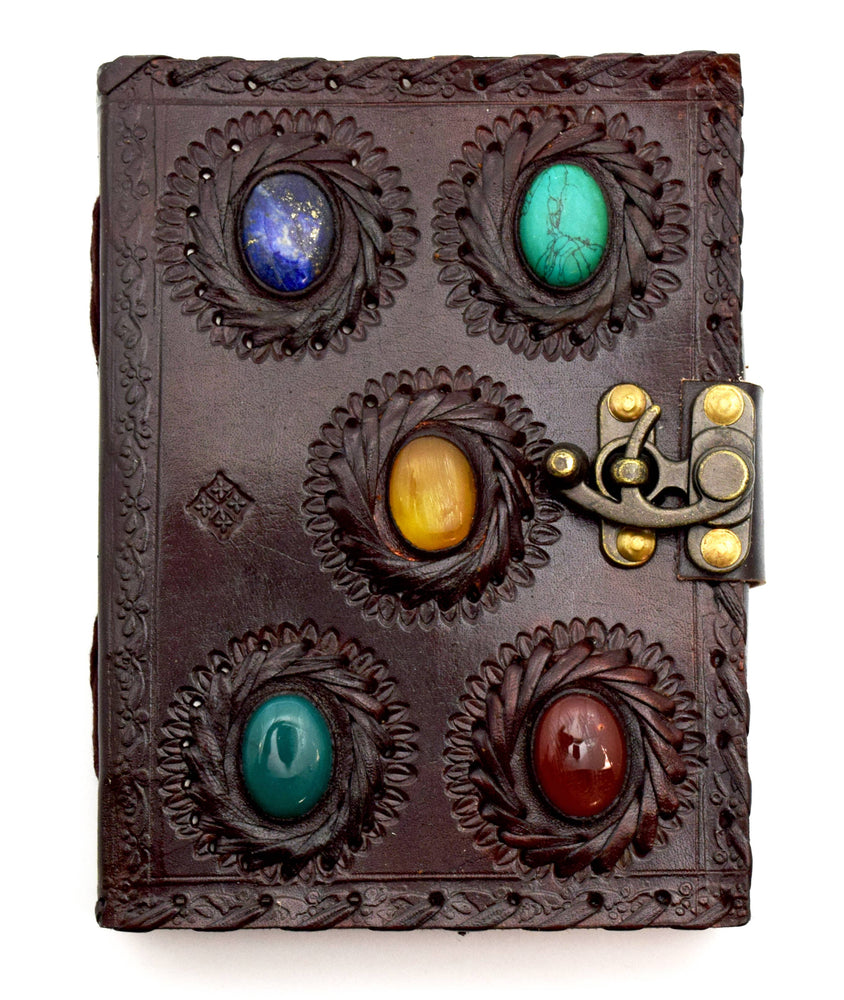 Earthbound Journals: Leather Embossed with 5 Big Stones