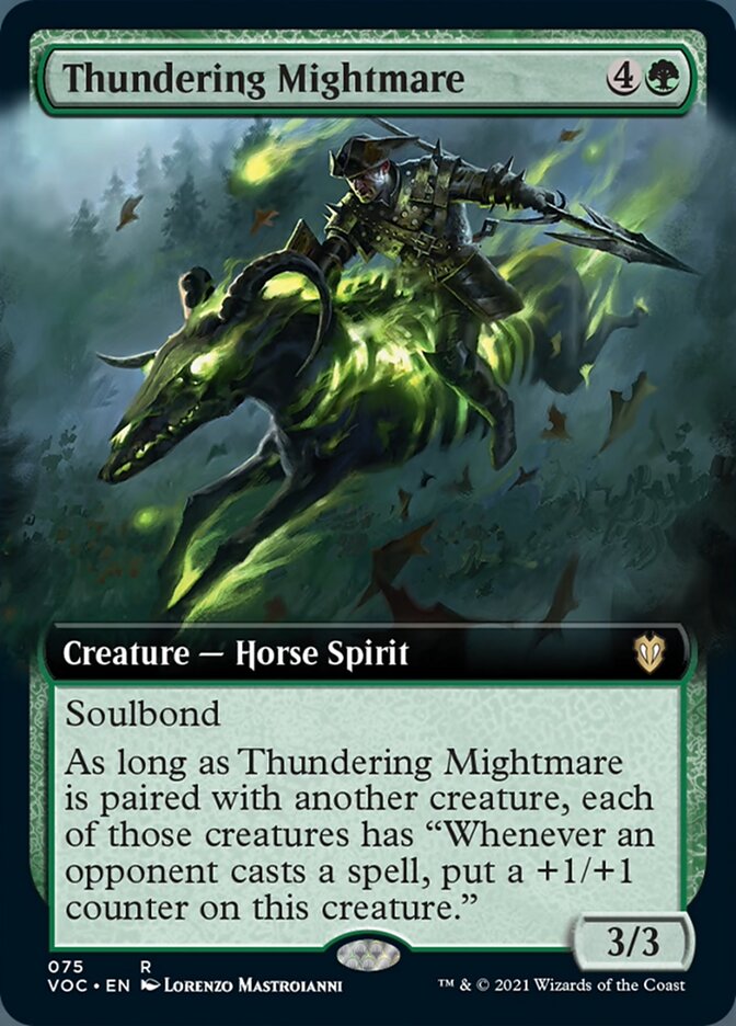 mtg crimson vow commander cards Thundering Mightmare (Extended Art) [Innistrad: Crimson Vow Commander]
