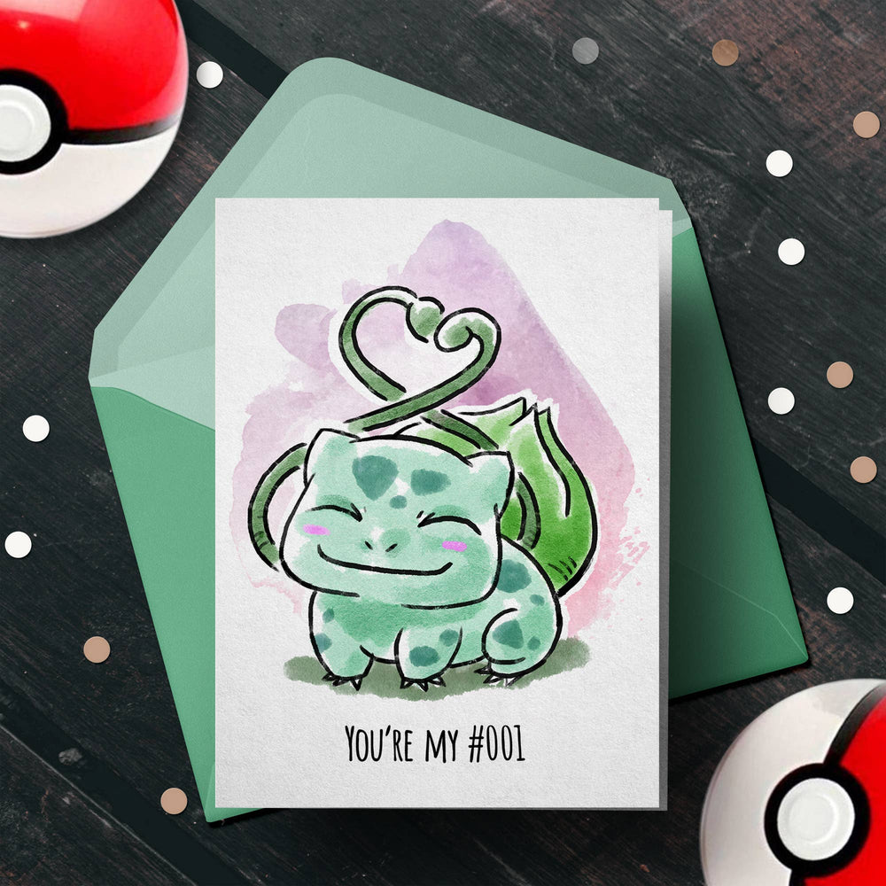 Greeting Card: "You're my #001" - Pokemon